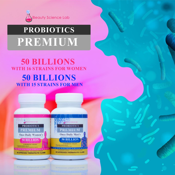 iBeauty Science Lab Probiotics for Men 50 Billion CFU 15 Strains 30 Capsules